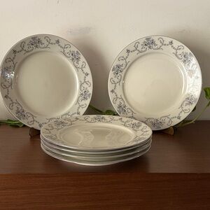 JOHANN HAVILAND BAVARIA GERMANY BLUE Flower Platinum Trim Dinner Plate(set of 6)